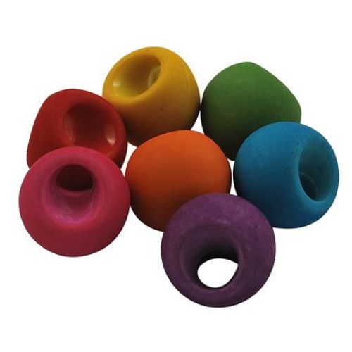 Plastic Matte Ring Bead imitating Wood, 15 mm, Hole: 4.5 mm, MIX -50 grams ~ 36 pieces
