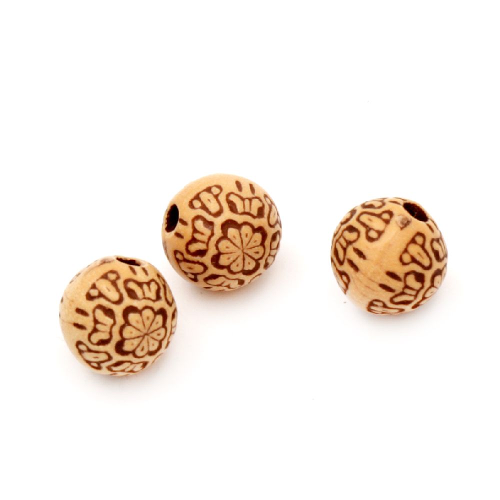 Antique acrylic ball beads 11mm Hole 2mm Brown - 20g ~ 17pcs.