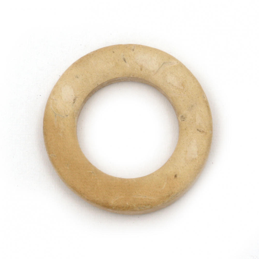 Natural Coconut Ring for Macrame, Jewelry and Decoration, 25x1 ~ 6 mm, Hole: 14 mm  -10 pieces