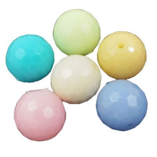 Beads imitation jelly ball 12 mm hole 2 mm MIX -50 grams ~ 50 pieces