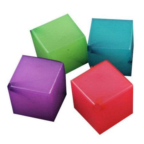 Acrylic beads imitation jelly cube 16x16x16 mm hole 2 mm mix - 50 grams ~ 10 pieces