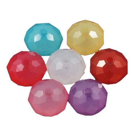 Acrylic Faceted Abacus Bead, 13x8 mm, Hole: 2 mm, MIX -50 grams ~ 69 pieces