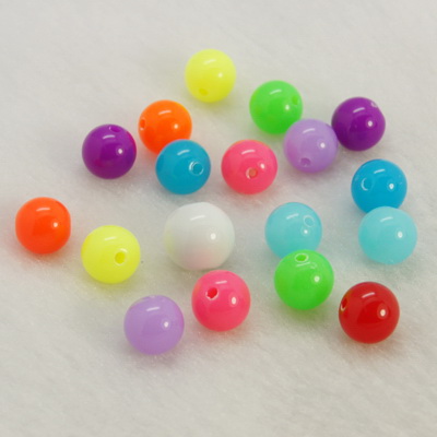 Acrylic round solid beads for jewelry making 6 mm hole 1 mm mixed colors - 50 grams ~ 470 pieces