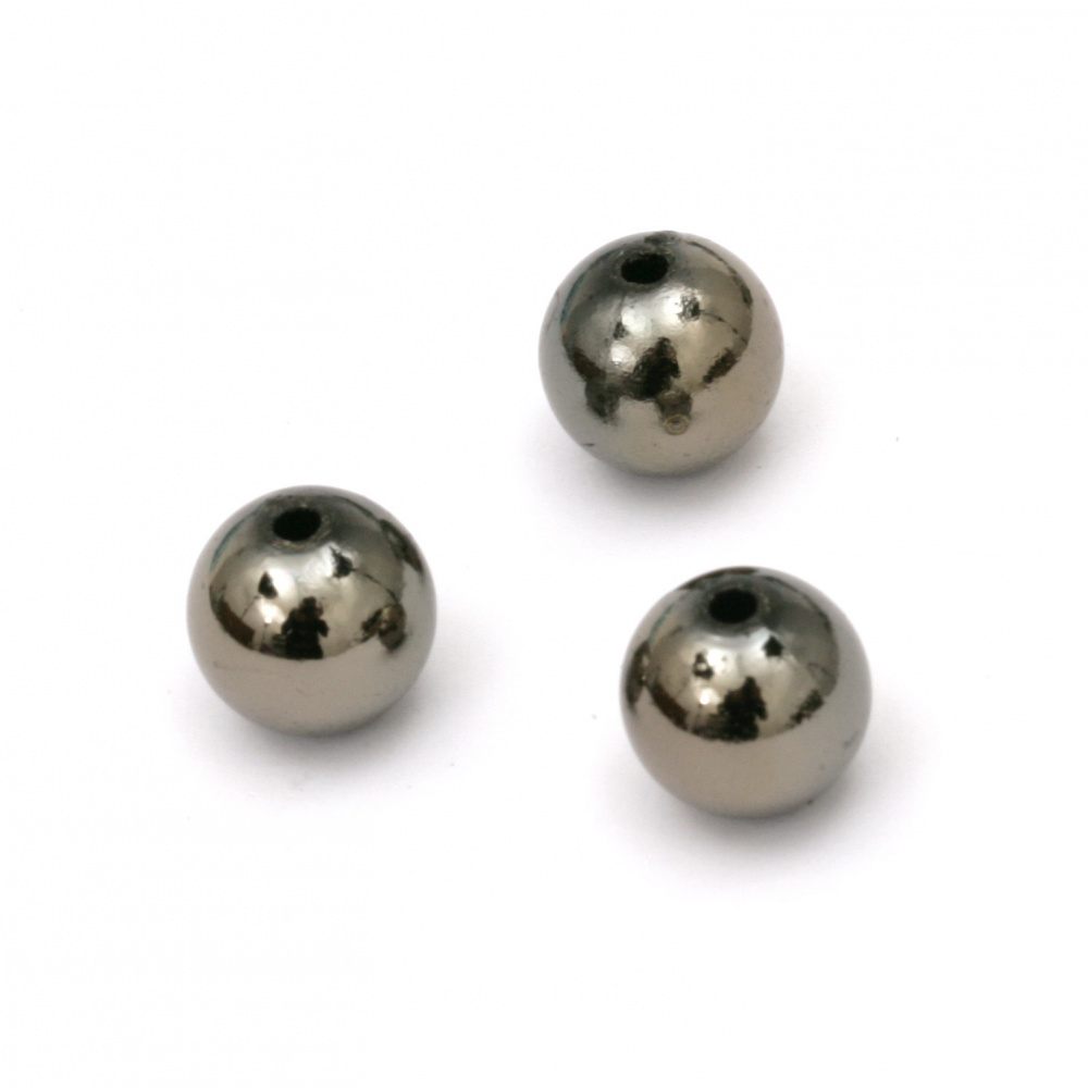 Bead imitation hematite ball 10 mm hole 2 mm -20 grams ~ 40 pieces