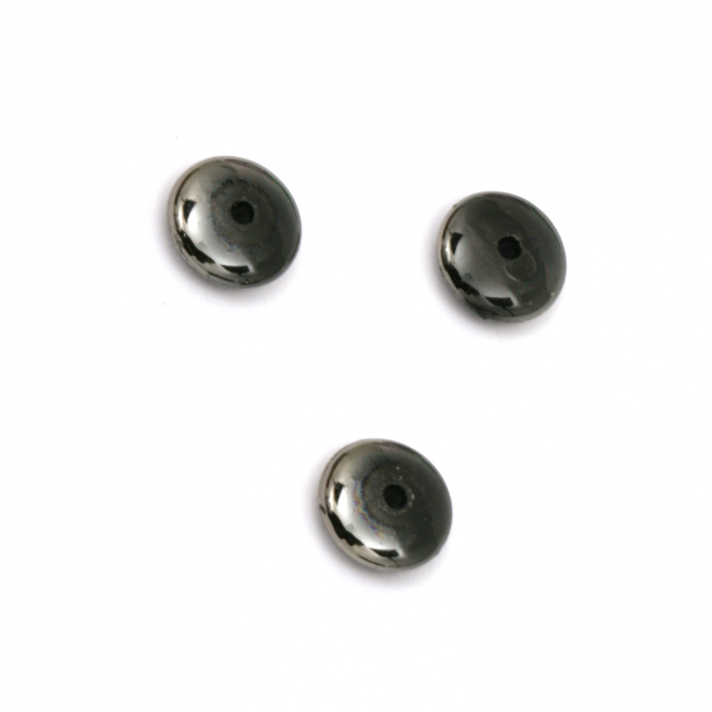 Bead imitation hematite disk 8x3 mm hole 1 mm -20 grams ~ 190 pieces