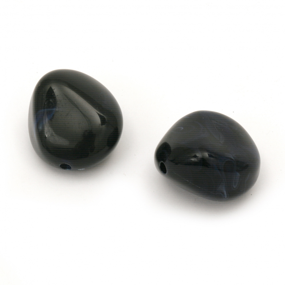 Acrylic Solid Bead, Agate Imitation for DIY Jewelry Findings, 24x22 mm, Hole: 2 mm - 4 pieces ~ 20 grams