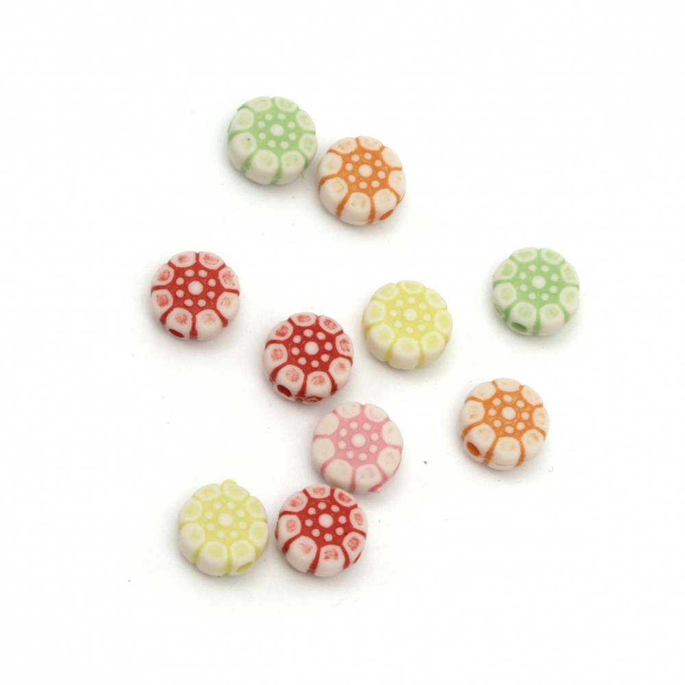 Flower Bead Faded Color 8.5x5 mm hole 1.5 mm color - 20 grams ~ 110 pieces