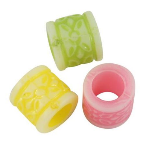Cylinder Bead Faded Color 8x8 mm hole 5 mm color - 50 g ~ 250 pieces