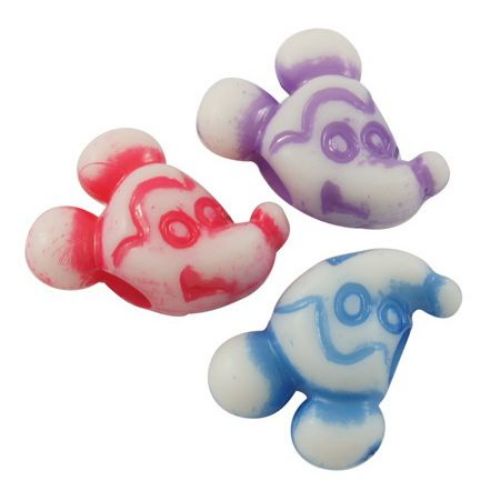 Mickey Mouse Plastic Bead for Handmade Children Accessories, 14.5x18 mm, Hole: 5 mm, MIX -50 g ~ 50 pieces