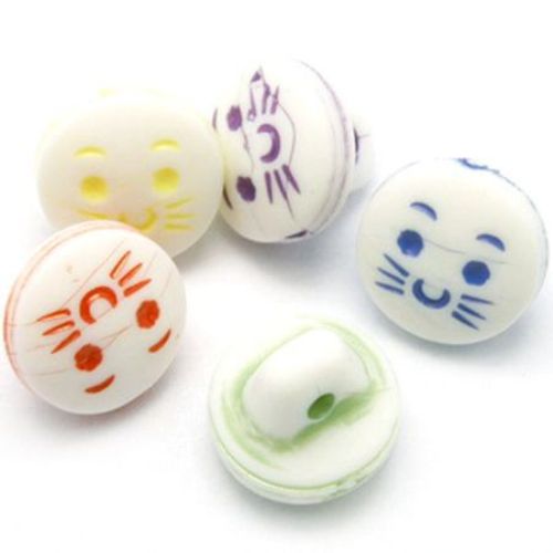 Kitten button 8x2 mm hole 1.2 mm color - 50 grams