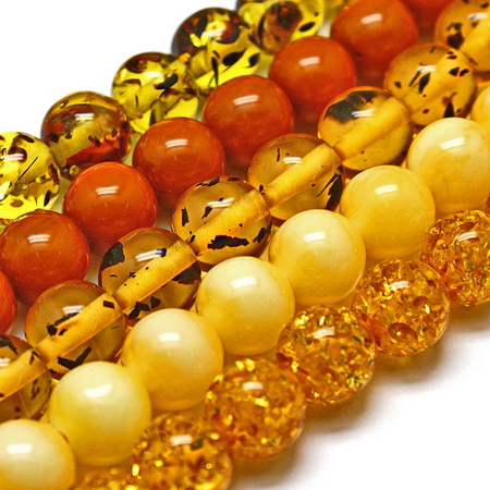 Resin round beads strand 8 mm hole 1 mm ~ 48 pieces