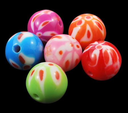 Ball 17 mm hole 3 mm rubber color -5 pieces