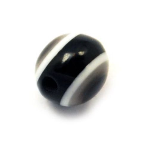 Acrylic Evil Eye Beads, Round Ball 6x5 mm hole 1 mm black -50 pieces