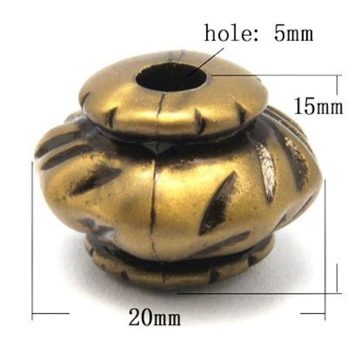 Margele Antic  20x15 gaura 5 mm culoare bronz antic -51 grame ~ 19 buc