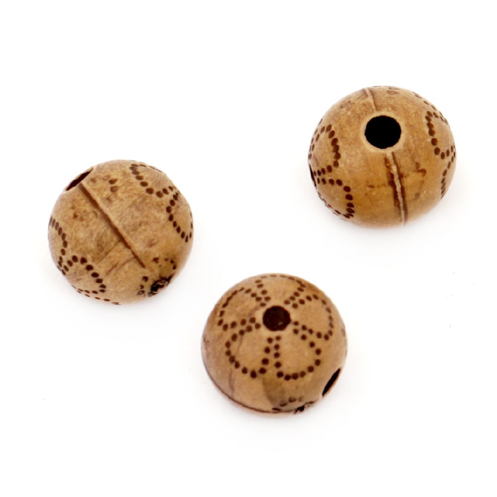 Antique acrylic round beads 10x10 mm hole 2 mm brown - 50 grams ~ 75 pieces