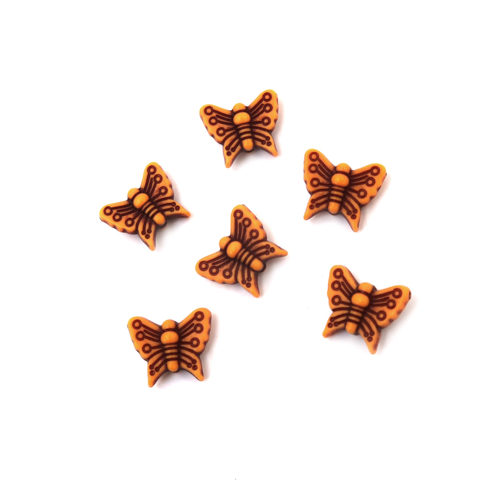 Antique butterfly bead 13x11x4 mm hole 1 mm brown - 50 grams ~ 171 pieces