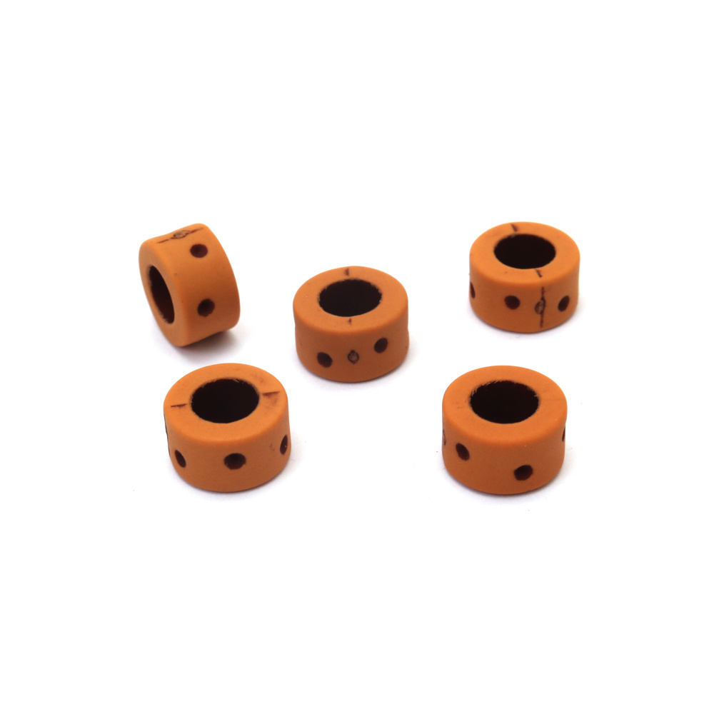 Margele Antic saiba 14x9 mm gaura 9 ~ 10 mm portocaliu -50 grame ~ 95 buc