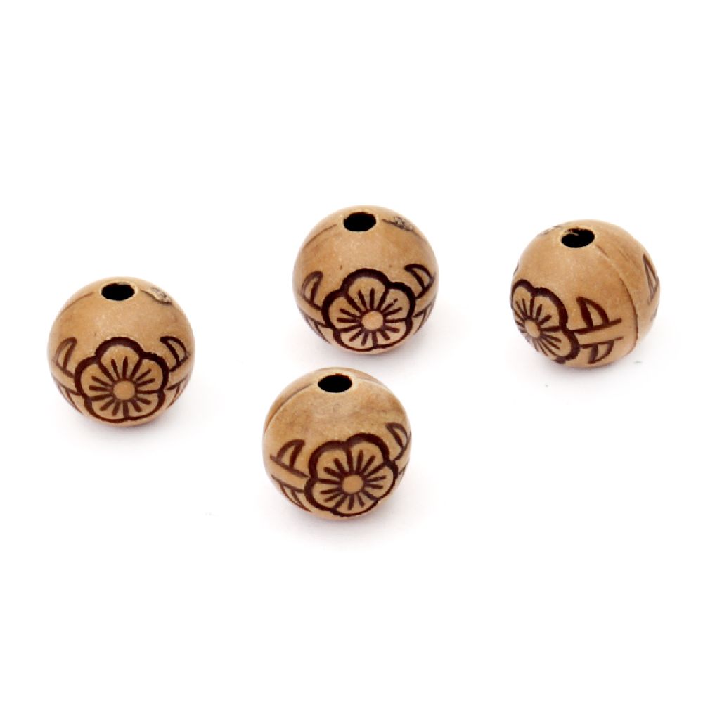 Antique acrylic ball bead 10 mm hole 2 mm brown -50 grams ± 65 pieces