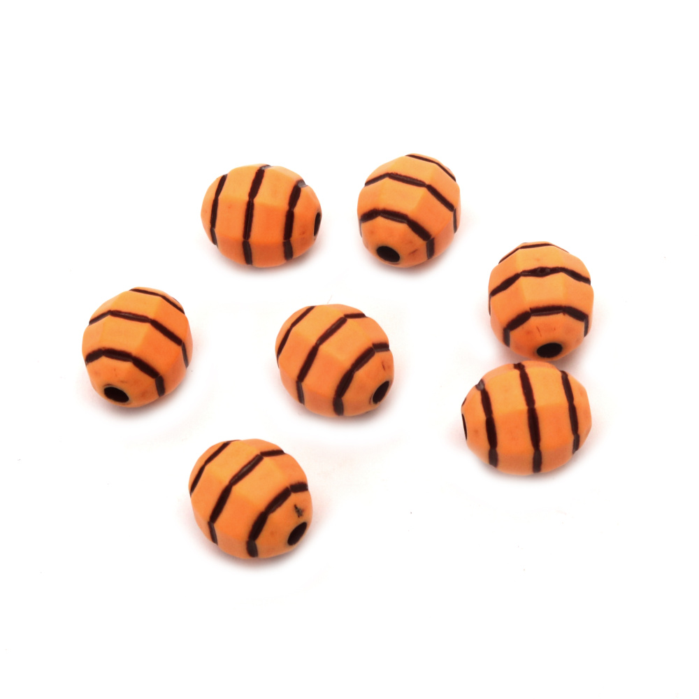 Acrylic Bead ANTIQUE for DIY Martenitsas and Jewelry / 14x12 mm, Hole: 3 mm / Brown - 50 grams ~ 45 pieces