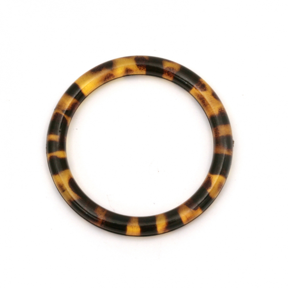 Ring transparent 38.5x4 mm without hole color yellow-brown -2 pieces