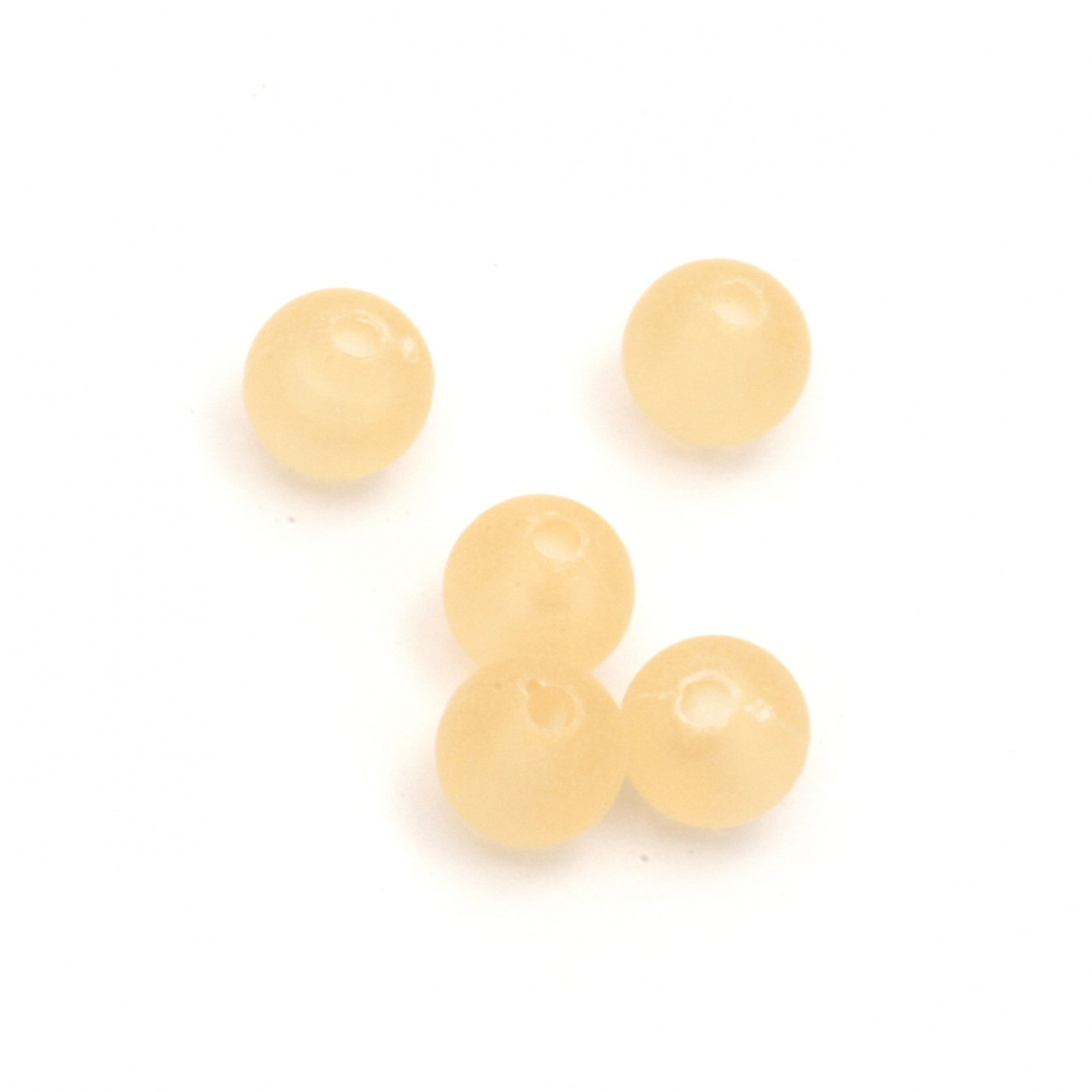 Frosted Plastic Ball for Handmade Accessories and Decoration, 6 mm, Hole: 1.5 mm, Pale Orange -20 grams ~ 200 pieces