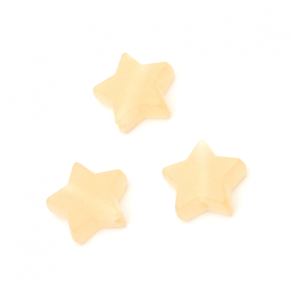 Acrylic Frosted Star Bead, 10x11x4 mm, Hole: 2 mm, Pastel Orange -50 grams ~ 220 pieces