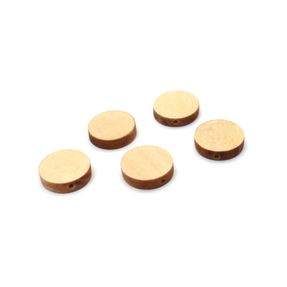 Perline classiche in legno naturale a forma di moneta 20x5 mm, foro 2 mm – set da 20 pezzi versatili per gioielli, bigiotteria e progetti creativi fai da te