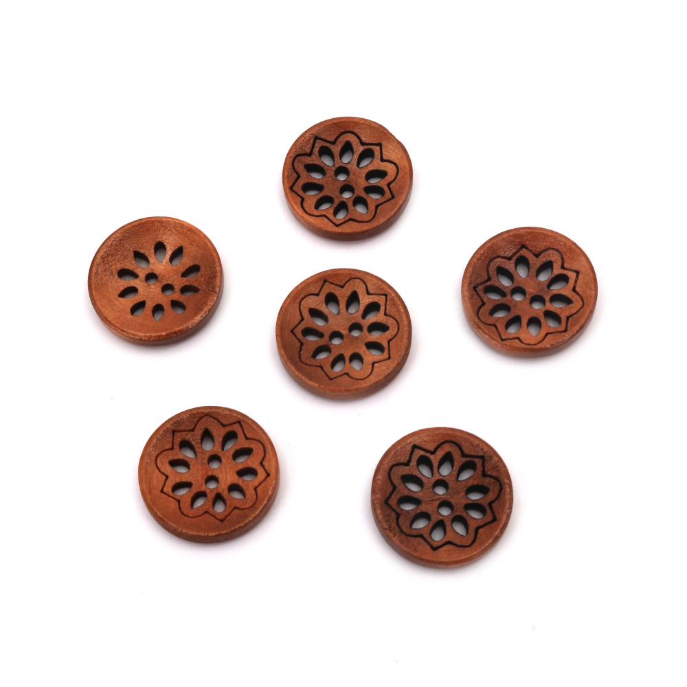 Natural Wood Buttons / 20x4 mm,  Hole: 1.5 mm - 10 pieces