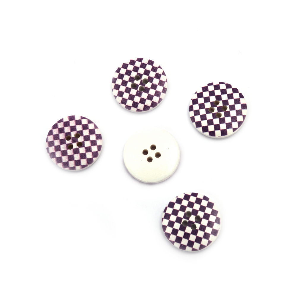 Wooden Button / 25x5 mm, Holes: 2 mm - 10 pieces