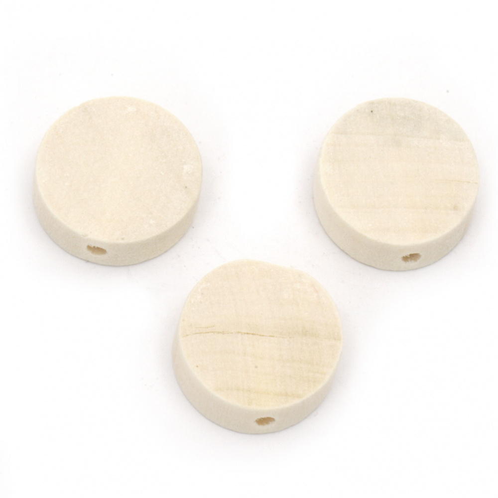 Wooden coin beads 18x18x6 mm hole 3 color wood - 20 pieces