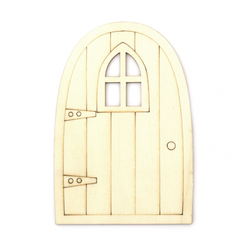 Wooden Door for Decoration, 9.9x6.75x0.2 cm