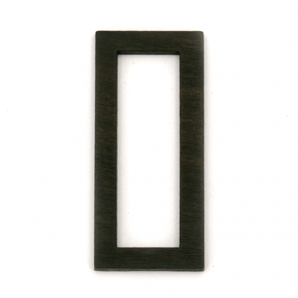 Rectangular Wooden Base for Medallion made of Solid Ebony, 19x42x3 mm