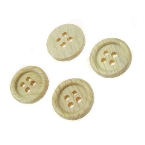 Natural Wood Buttons / 20x4 mm, Hole: 1.5 mm - 10 pieces
