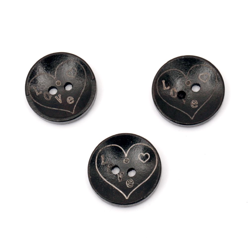 Coconut round button 20x4 mm hole 2 mm - 10 pieces