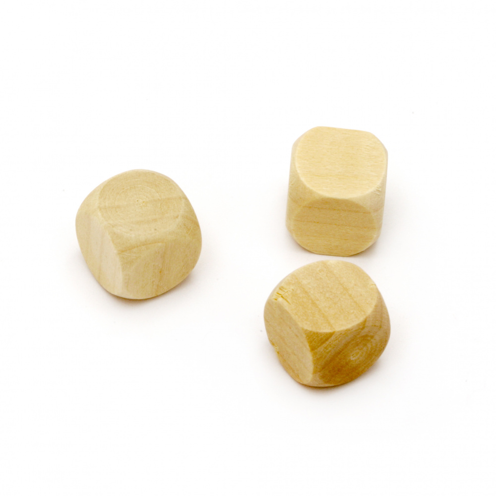 Wooden Dice13x13 mm color wood - 10 pieces