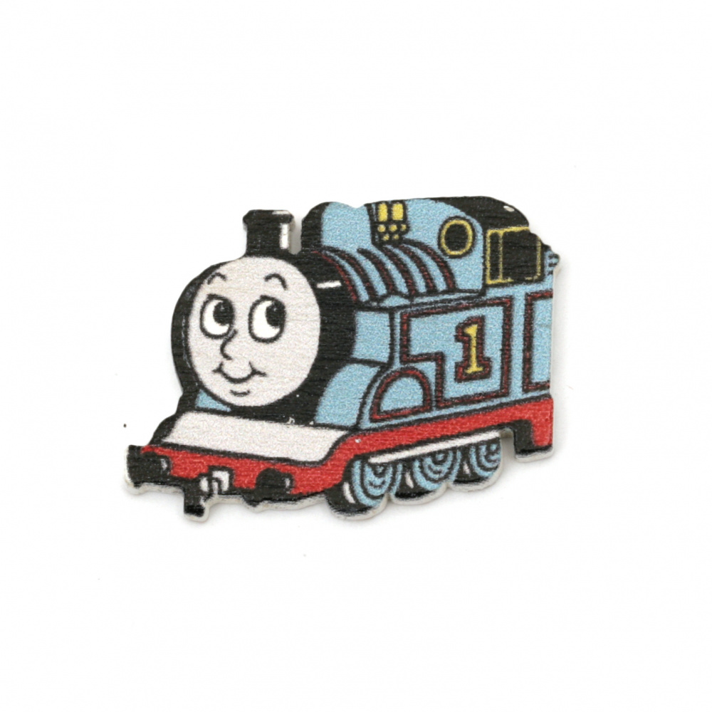 Wooden Ornament locomotive 25x33x2 mm cabochon type - 10 pieces