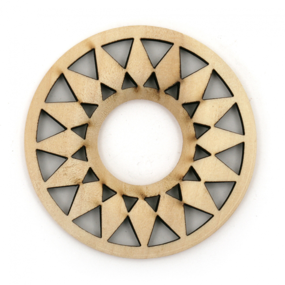 Wooden circle for DIY Jewelry and Crafts 50x6 mm color wood - 2 pieces