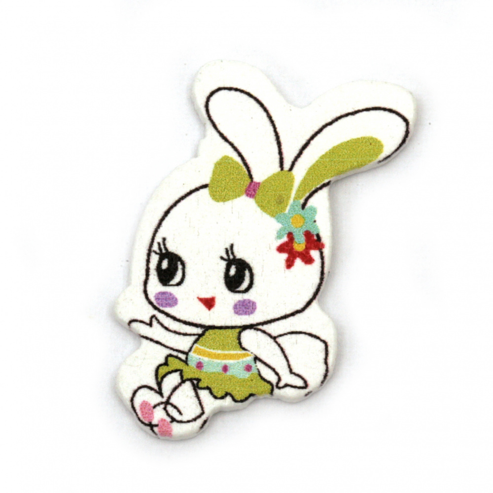 Cute Bunny Figurine for Children Accessories and Decoration, 30x18x2 mm -10 pieces