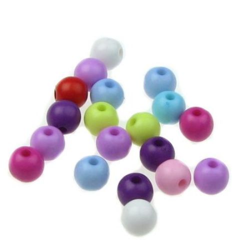 Acrylic round solid beads for jewelry making 6 mm hole 1.5 mm mixed colors - 50 grams ~ 410 pieces