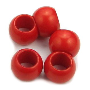 Acrylic cylinder solid beads for jewelry making 12x9 mm hole 7 mm red - 50 grams ~ 100 pieces