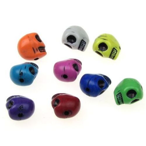 Skull Bead 13.5x11 mm hole 2 mm - 50 grams ~ 60 pieces