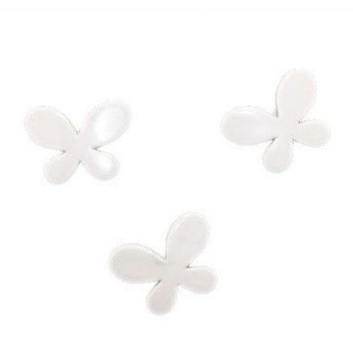 Acrylic butterfly solid beads for jewelry making 46x34x7 mm hole 3 mm white - 50 g. -7 pieces