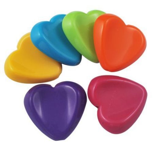 Acrylic heart solid bead for jewelry making 31x29x10 mm hole 2.5 mm color - 50 g. ~16 pieces