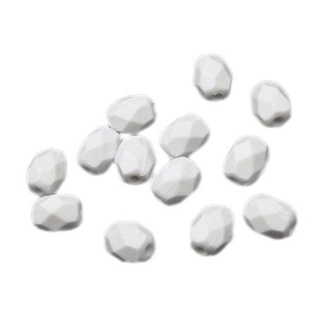 Acrylic cylinder solid bead for jewelry making, polyhedron  8x7 mm hole 1 mm white - 50 grams ~ 200 pieces
