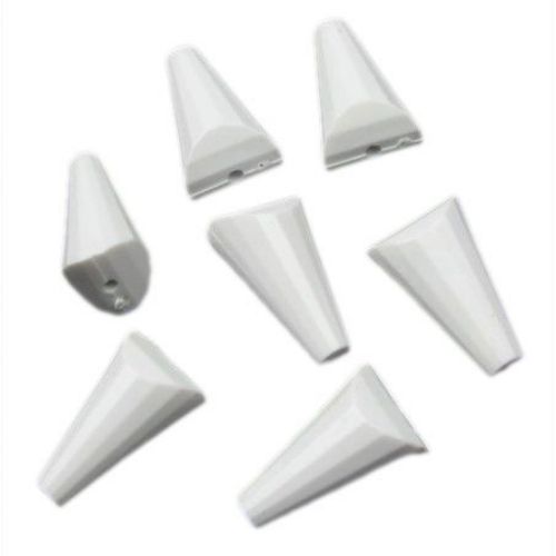 Acrylic cone solid bead for jewelry making, faceted 18x9x4 mm hole 1 mm white - 50 grams ~ 70 pieces