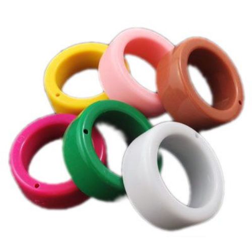 Acrylic ring solid bead for jewelry making 40x15.5 mm hole 2 mm colored - 50 g. ~ 4 pieces