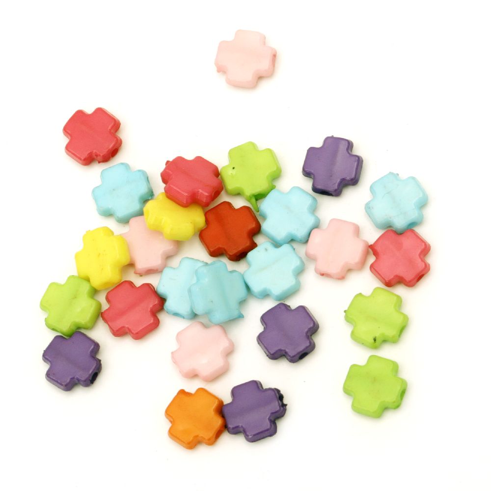 Acrylic figurine solid bead for jewelry making 10x3.5 mm hole 1.5 mm mix - 20 grams ~ 90 pieces