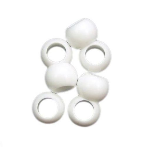 Acrylic cylinder solid bead for jewelry making7x10 mm hole 6 mm white - 50 grams ~ 124 pieces