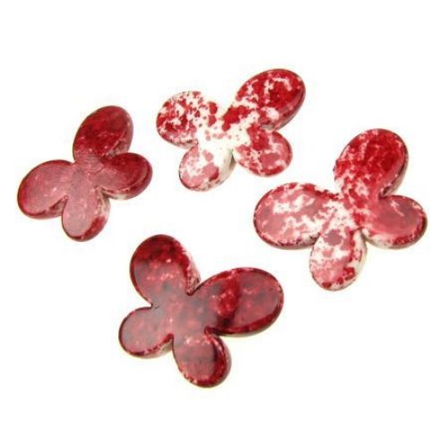 Painted Plastic Butterfly Bead, 30x22x6 mm -50 grams