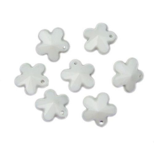 Dense Flower Bead for DIY Jewelry and Decoration, 11x7 mm, Hole: 1 mm, White -50 grams